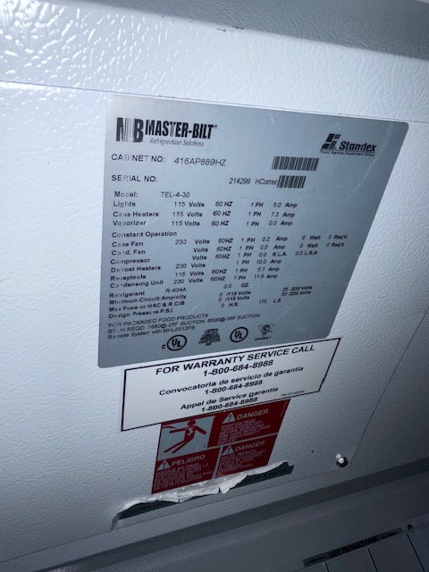 Master-Bilt 3-Door Reach in Cooler Used