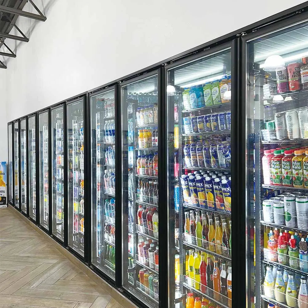 One Door Set of 30" X 79" Glass Display Doors for Walk In Cooler w/ Shelving New