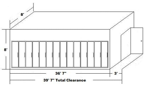 New 14 Glass Door Walk In Cooler w/ Shelving and New Refrigeration System