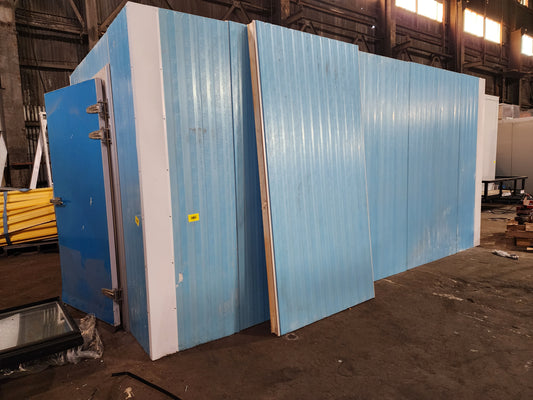 7' 4" x 15' 4" x 7' 6" - Walk in cooler w/man door - No floor or ceiling