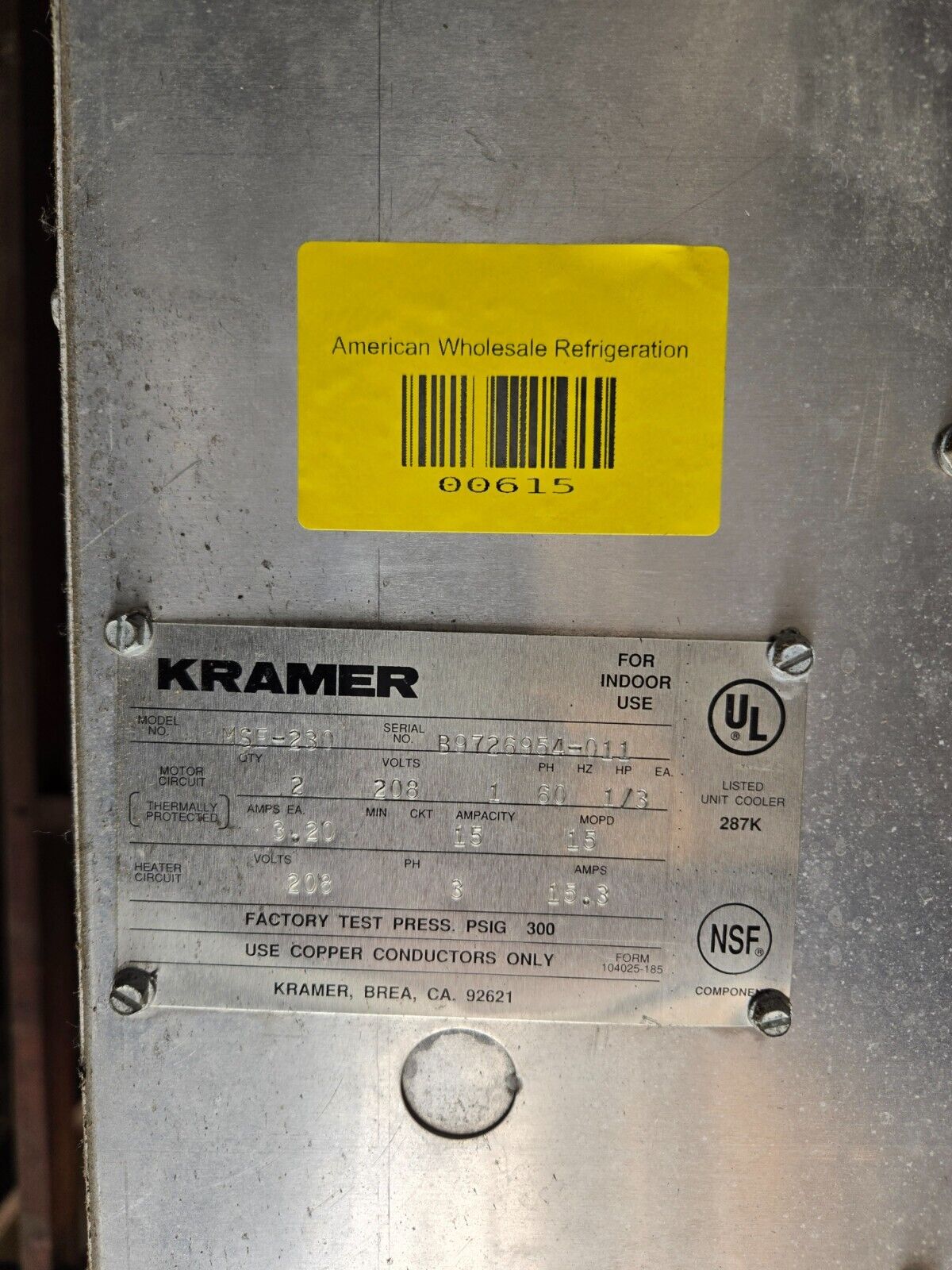 Kramer evaporator - MSF-230
