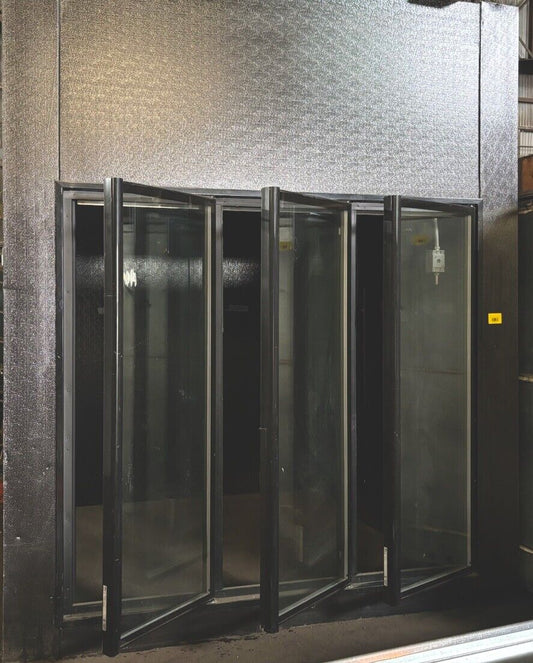Used walk in cooler 3-glass display doors with new refrigeration system