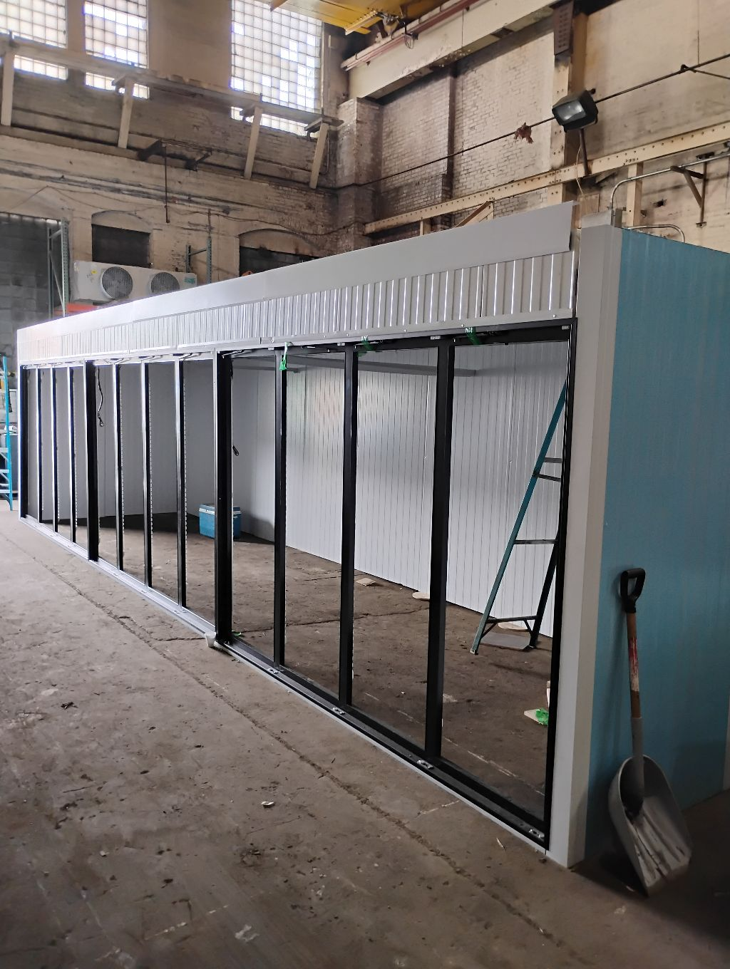 12 Glass Door Walk In Cooler w/ New Panels and Refrigeration