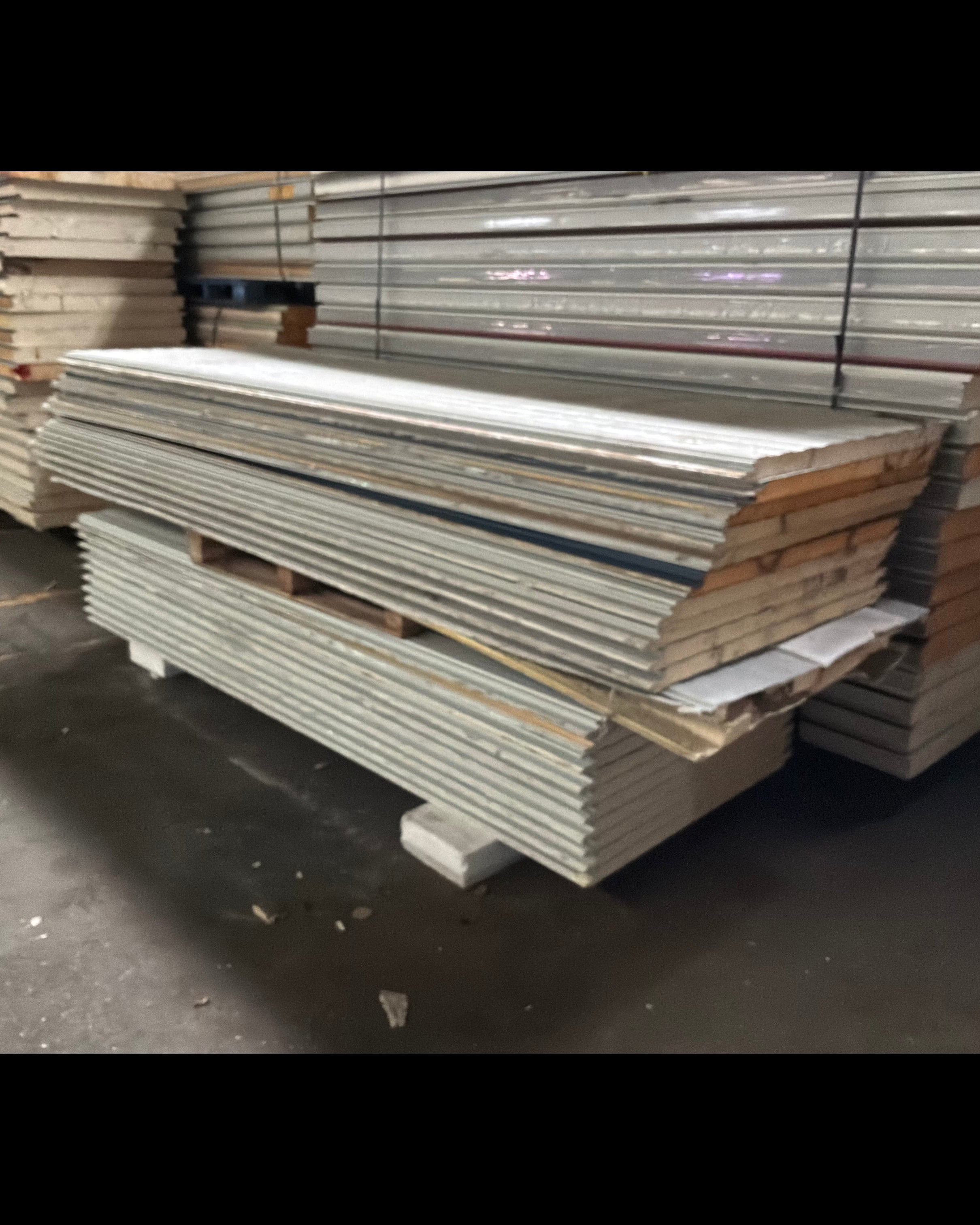 Lot of 20 Used 2” Thick Panels, 10’ and 12’ Tall