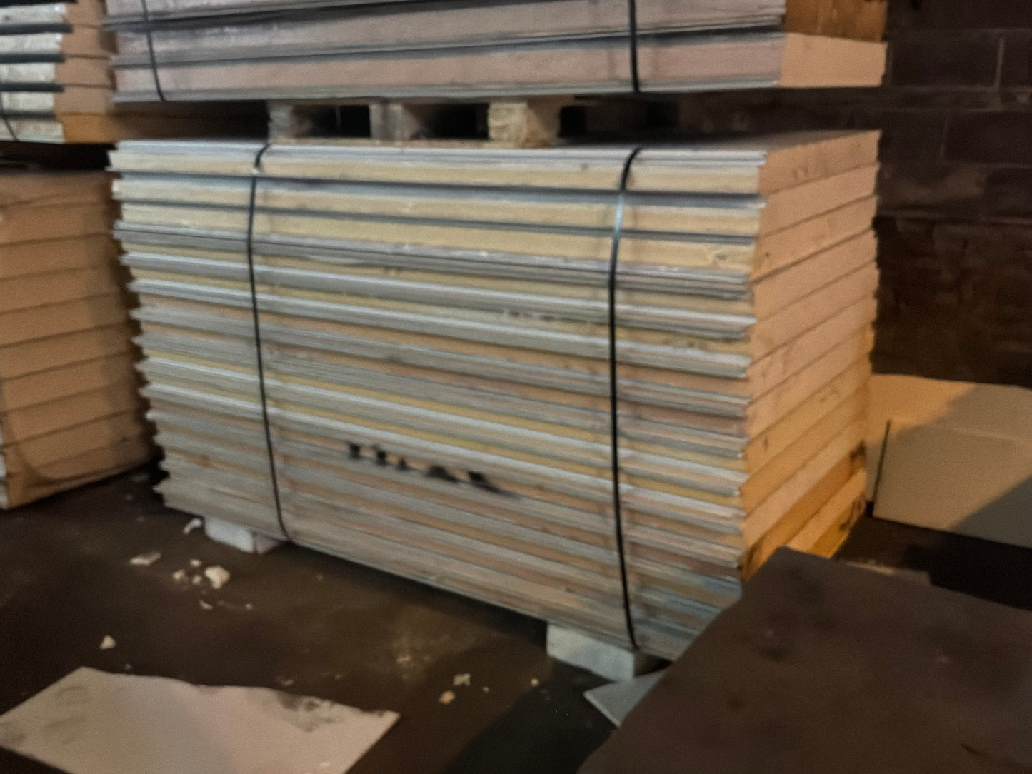 Lot of 14 Used 8’ White Tongue In Groove Panels 4” Thick