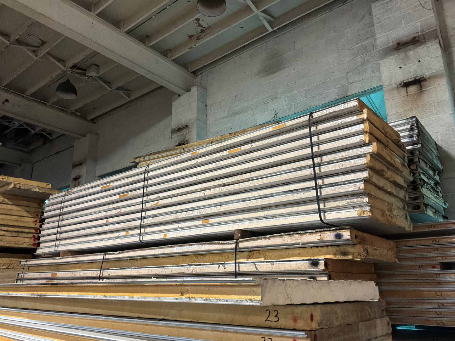 Lot of 10 Used 18’ 2” Walk In Cooler Panels 4” Thick