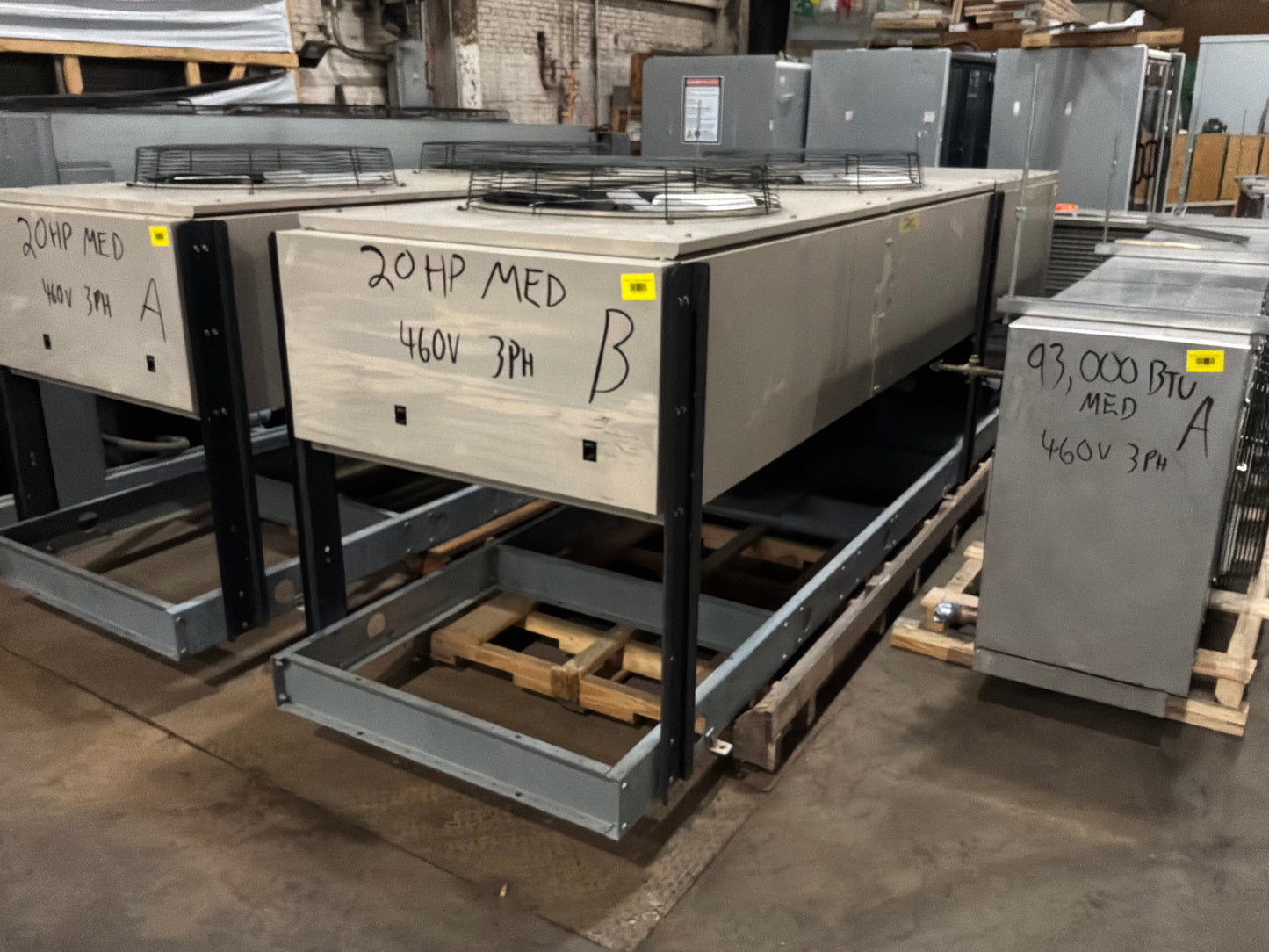 Climate Control 20 HP Medium Temp Condensing Unit w/ Two 93,000 Evaporator Blowers 460/3 Ph #886