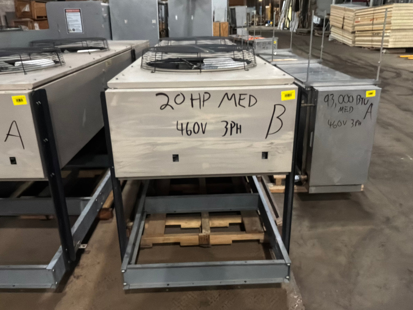 Climate Control 20 HP Medium Temp Condensing Unit w/ Two 93,000 Evaporator Blowers 460/3 Ph #886