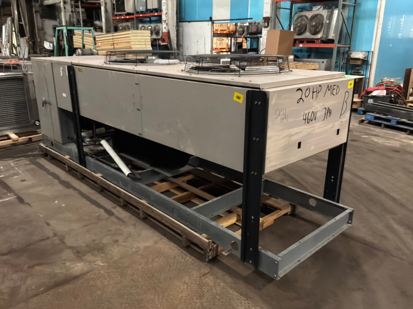 Climate Control 20 HP Medium Temp Condensing Unit w/ Two 93,000 Evaporator Blowers 460/3 Ph #886