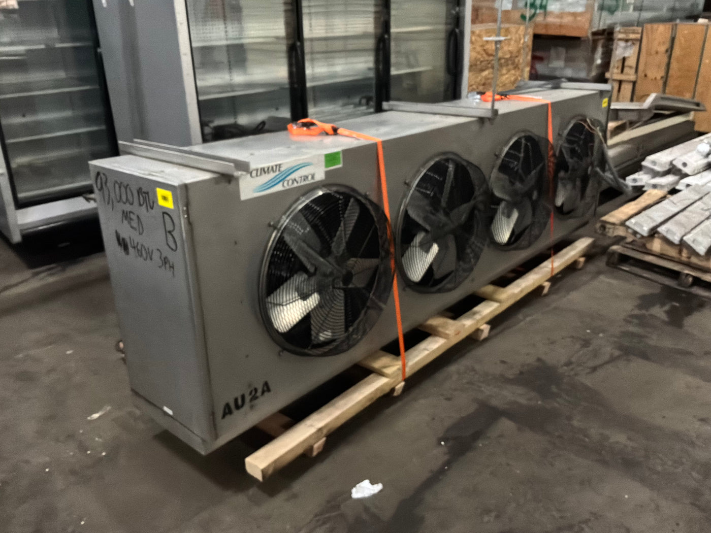Climate Control 20 HP Medium Temp Condensing Unit w/ Two 93,000 Evaporator Blowers 460/3 Ph #886