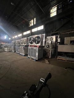 Used Trenton TESA075H8-HT4D 7.5 HP Medium Temp Condensing Unit #878 460 volt w/ Matching Evaporator Blower #879