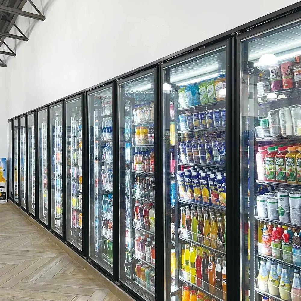 New 10 Glass Door Walk In Cooler w/ Shelving and New Refrigeration System