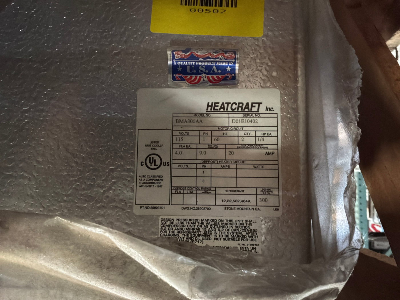BOHN BMA300AA 30,000 BTU Evaporator #502