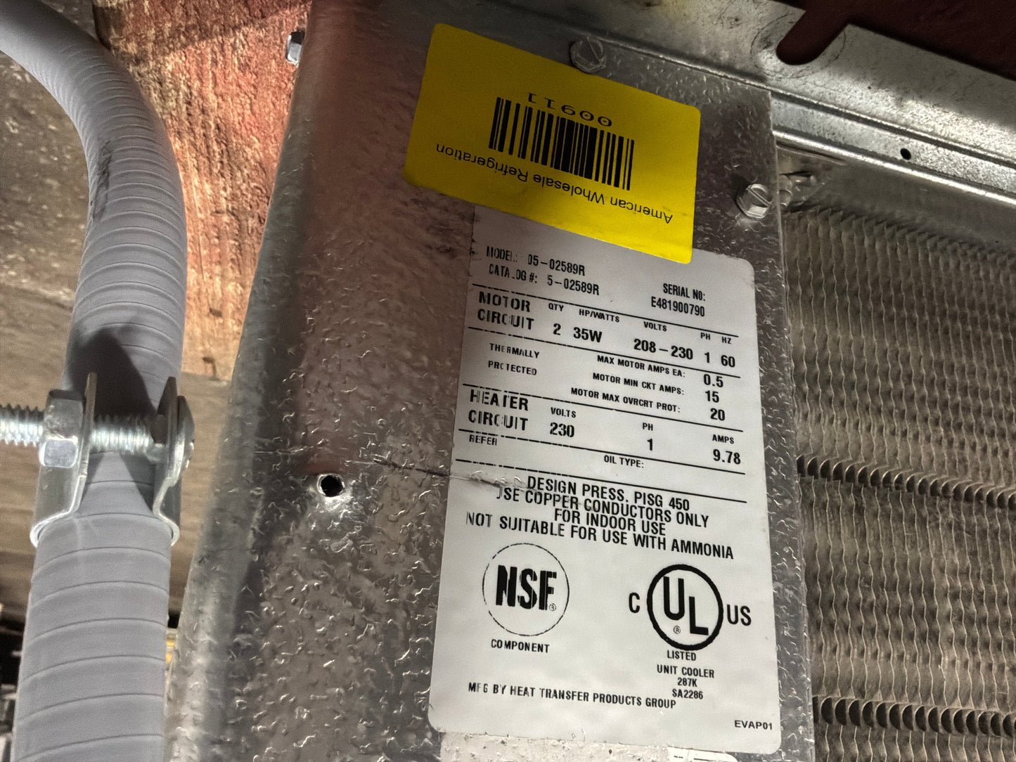 STANDEX 05-02589R 6000 BTU EVAPORATOR #911 + #912