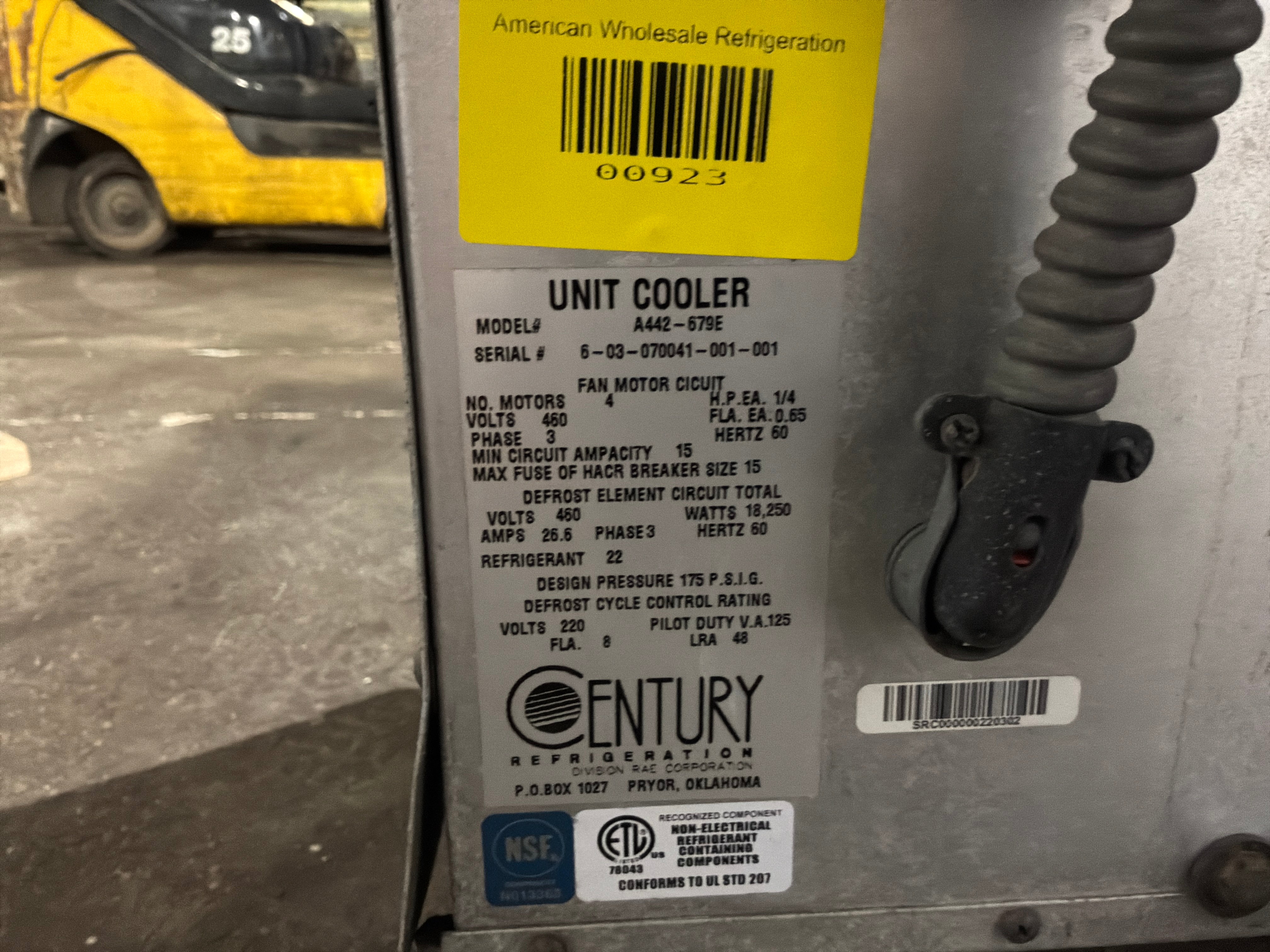 CENTURY A442-679E 67900 BTU EVAPORATOR #923
