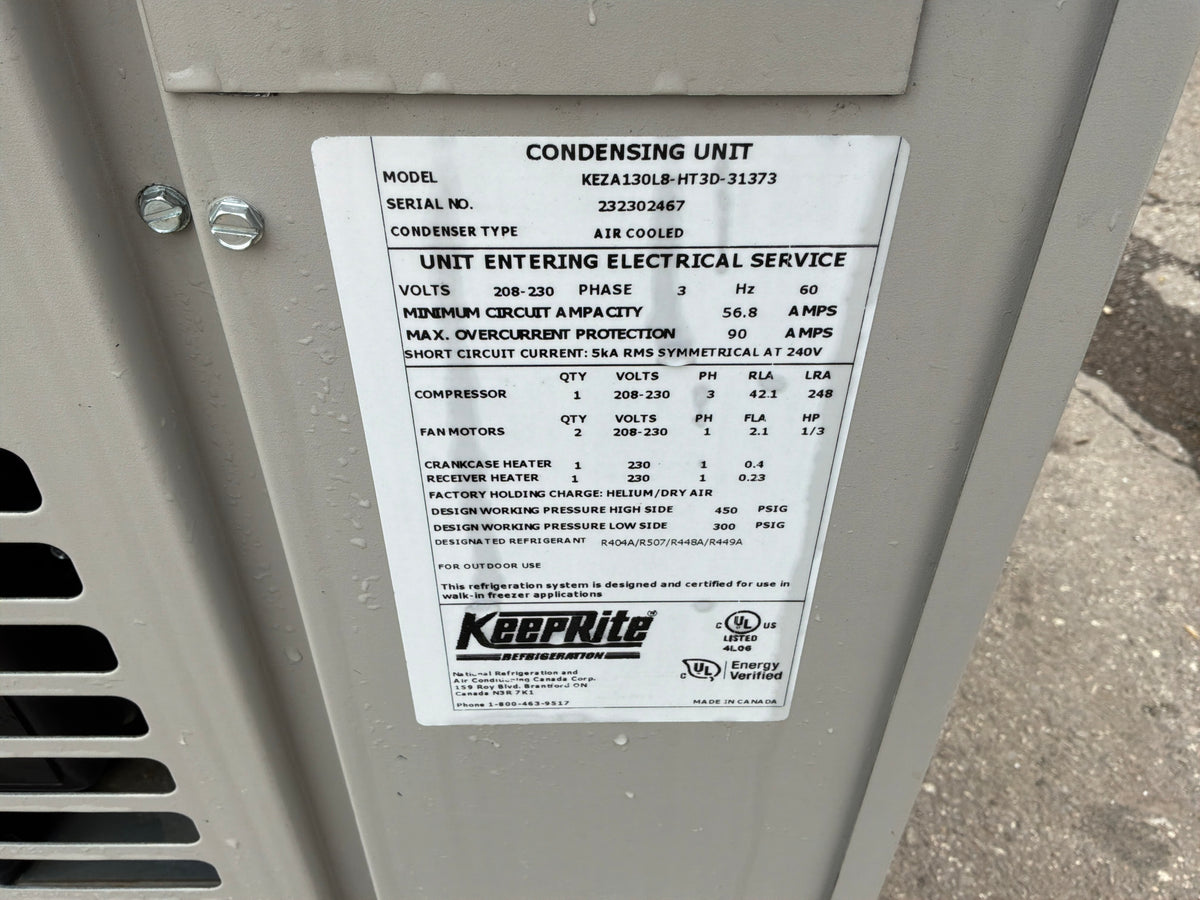 Keeprite KEZA130L8-HT3D 13 HP Low Temp Freezer Condensing Unit w/ Evaporator Blower
