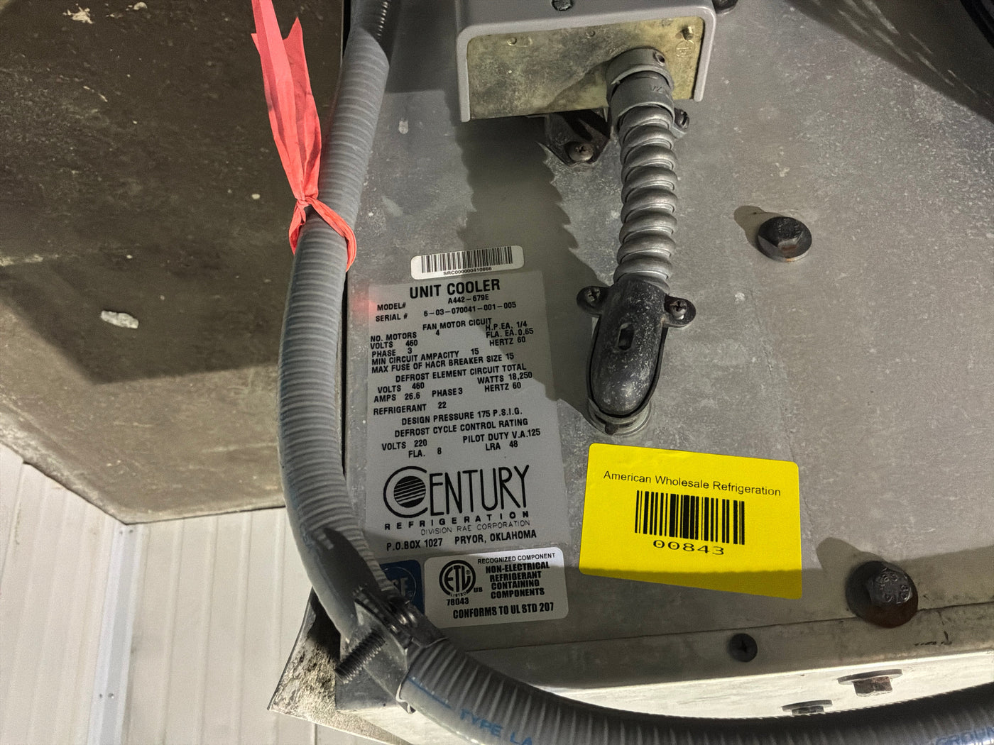 CENTURY A442-679E 67900 BTU EVAPORATOR #843
