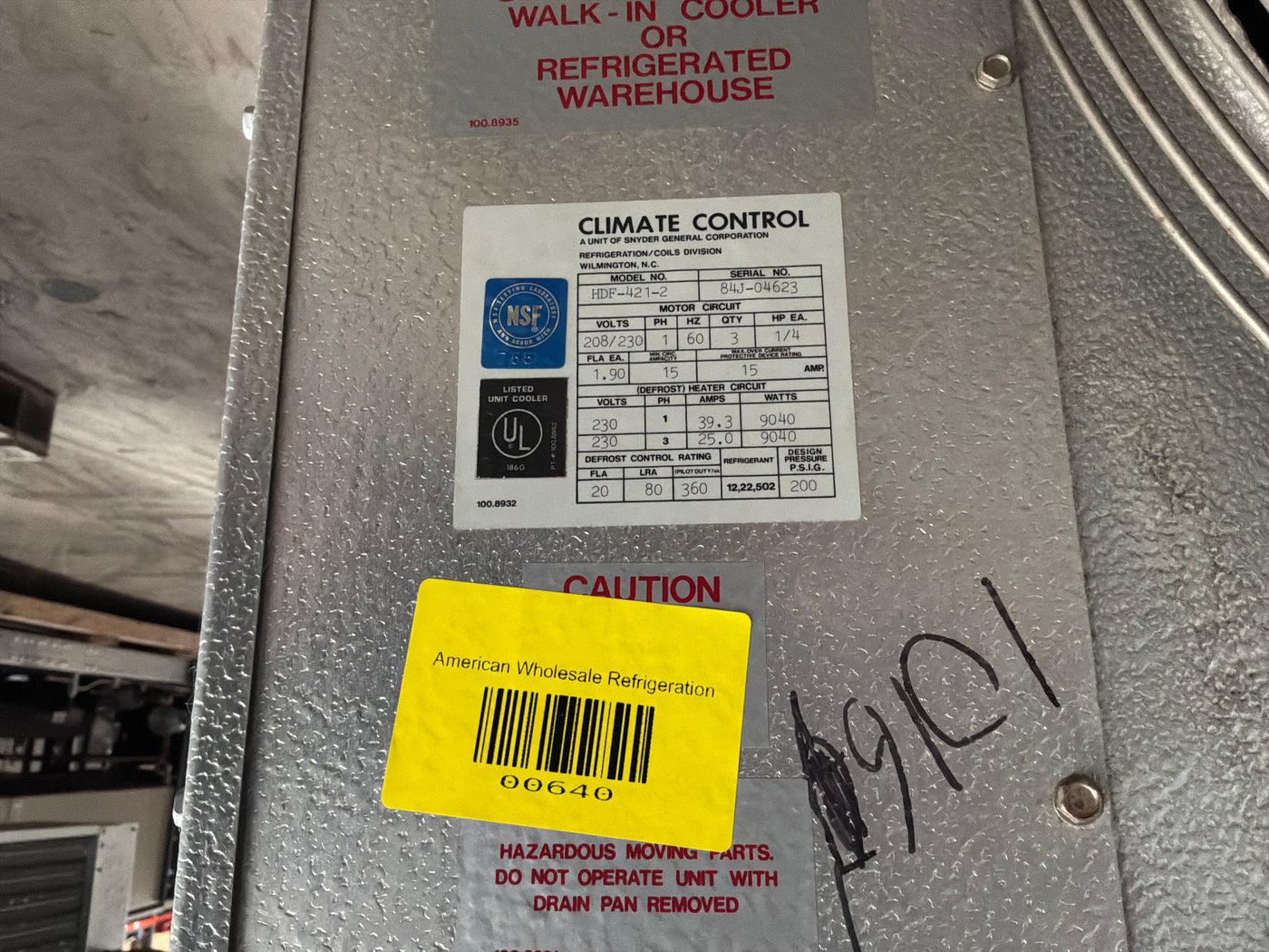 Climate Control HDF-421-2 42000 BTU Evaporator #640
