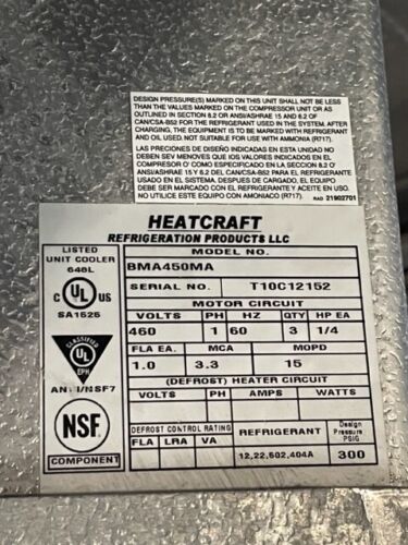 Bohn Evaporator #BMA450MA 45,000 BTU Used Unit